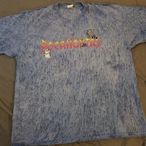 Vintage 90s Disney Pocahontas Meeko Percy T-Shirt X-Large Blue Movie Promo
